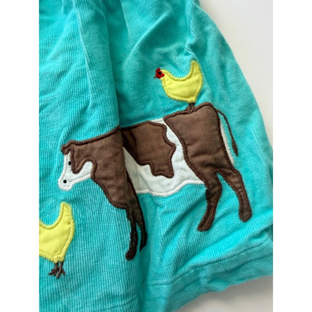 Baby Boden Farm Pinnie Dress - Teal Corduroy - 18-24 Months - Picture 3 of 9